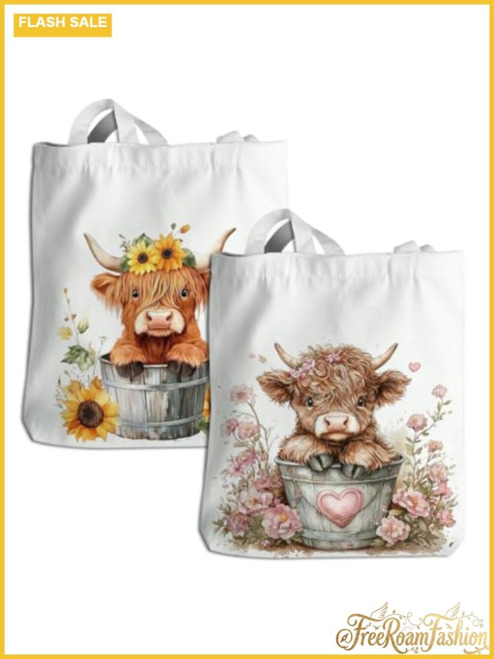 Canvas Tote Bag Set With Zipper Pocket Reusable Grocery Beach Shoulder Bag